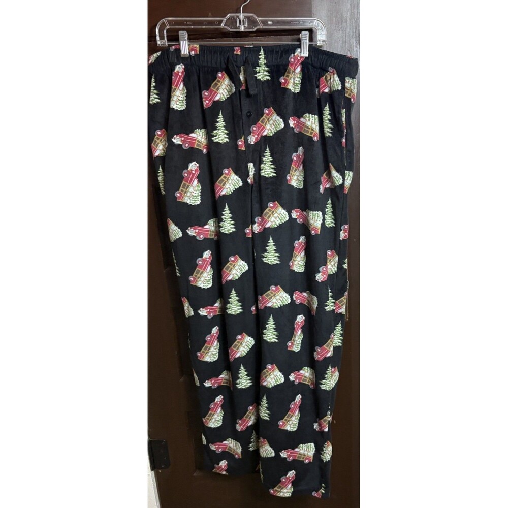 Mens Weatherproof Large Christmas Santa Truck Tree Pajama  PJ Pajama Pants